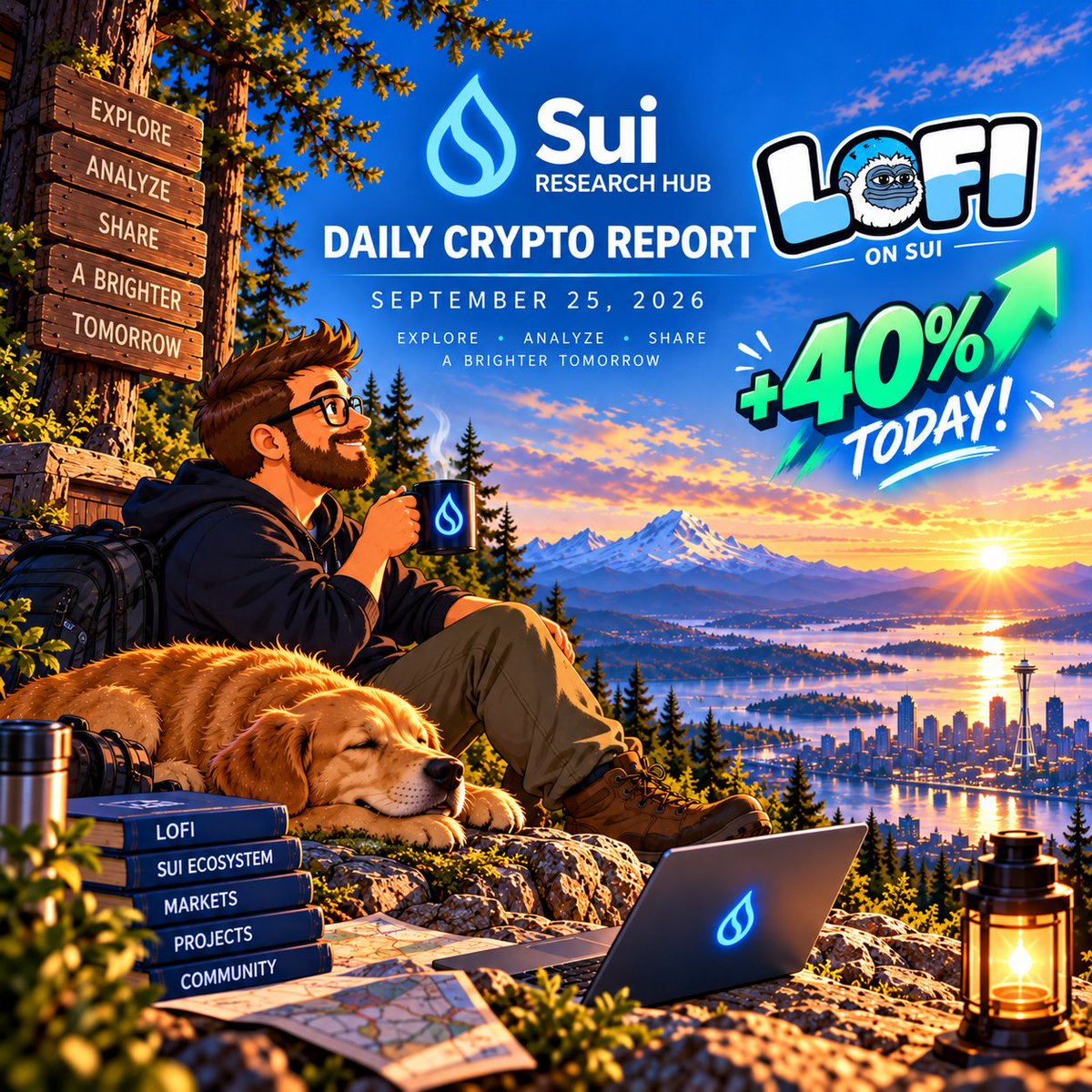 ProfessorSui's tweet photo. SUI MACRO REPORT — SEPTEMBER 25, 2026

1. TOP DEVELOPMENTS

Crypto is finishing the week with renewed strength across several large-cap and ecosystem assets.

BTC is around $84K, while ETH is near $2.69K. SUI has pushed to roughly $1.12, up more than 10% over 24 hours.

Macro remains complicated. The U.S. 10-year Treasury yield reached 5.20% Thursday, while the 30-year reached 5.48%, its highest level since 2004. Oil remains above $100 as markets weigh the possibility of a U.S.-Iran truce against continued disruption in the region.

2. MARKET SNAPSHOT

BTC: ~$84.1K
ETH: ~$2.69K
SUI: ~$1.12
DEEP: ~$0.0221
WAL: ~$0.0362
LOFI: ~$0.00528 (+40%+)
NS: ~$0.0150

SUI is showing strong relative strength, with roughly $1.4B in 24h volume in the latest CoinMarketCap snapshot.

DEEP is also moving strongly, with recent data showing a September 25 high above $0.023 and a daily gain of more than 14%.

3. SUI ECOSYSTEM FOCUS

DeepBook is the headline Sui story — and $LOFI is the standout mover.

The DeepBook App is live in Alpha, bringing Spot trading and 1-minute Bitcoin prediction markets into a single interface.

The underlying order book has processed $20B+ in cumulative volume across 15+ applications, and more than 150,000 traders joined the waitlist ahead of launch. The full API is available from day one.

That gives DeepBook two potential growth paths:

Users trade directly on the app.
Developers build around the same liquidity infrastructure.

Meanwhile, LOFI is seeing a sharp move higher today, with the token around $0.00528 and up more than 40% based on the current market figure being tracked.

The combination is notable: Sui's financial infrastructure is becoming more accessible at the same time that ecosystem-native assets are seeing increased market activity.

@deepbookonsui
@lofitheyeti
@suinetwork
@emanabio

4. PROJECT WATCH

$DEEP — DeepBook

~$0.0221

The DeepBook App is now live with Spot and Predict markets. The API also gives developers access to the underlying infrastructure from day one. DeepBook has processed more than $20B in cumulative volume across 15+ applications.

@deepbookonsui

$LOFI — LOFI

~$0.00528 — up 40%+ today

LOFI is one of the strongest Sui ecosystem movers today, with the sharp increase putting renewed attention on the Sui-native community and culture asset.

@lofitheyeti

$WAL — Walrus

~$0.0362

WAL is also participating in the Sui ecosystem move. A 38.33M WAL unlock is scheduled for September 27, making supply dynamics worth watching over the weekend.

@walrusprotocol

$NS — Sui Name Service

~$0.0150

NS remains part of Sui's native naming and identity infrastructure. Recent market data places the token around $0.015.

@suinsdapp

ViceFun

ViceFun's latest expansion includes five new pairs:

$WAL • $NS • $DEEP • $SCA • $BLUE

It is also highlighting $LOFI • $AXOL • $MANIFEST, connecting new launches with established Sui assets and communities.

@ViceFun

5. WHAT'S NEXT

Sui has moved rapidly from the ~$0.70 area earlier this month to above $1.10.

Now the important question is whether usage follows price.

Watch:

→ DeepBook App volume
→ Active DeepBook traders
→ API integrations
→ SUI DEX activity
→ $DEEP liquidity
→ $LOFI follow-through
→ ViceFun's expanding pair ecosystem

6. RISKS

Macro remains the main counterweight.

Treasury yields are at multi-decade highs, while oil remains above $100 and markets are increasingly sensitive to the possibility of additional rate hikes. The dollar is still on track for a second consecutive weekly gain.

Crypto has also rallied sharply, so leverage and profit-taking could increase volatility.

For DeepBook, the key test is whether launch interest converts into sustained trading activity.

7. SOURCES

@suinetwork
@lofitheyeti
@deepbookonsui
@suinsdapp
@walrusprotocol
@emanabio
@ViceFun

Sui Foundation
CoinMarketCap
CoinGecko
DefiLlama
Reuters
CoinDesk

$SUI $DEEP $LOFI $WAL $NS $VICEFUN
