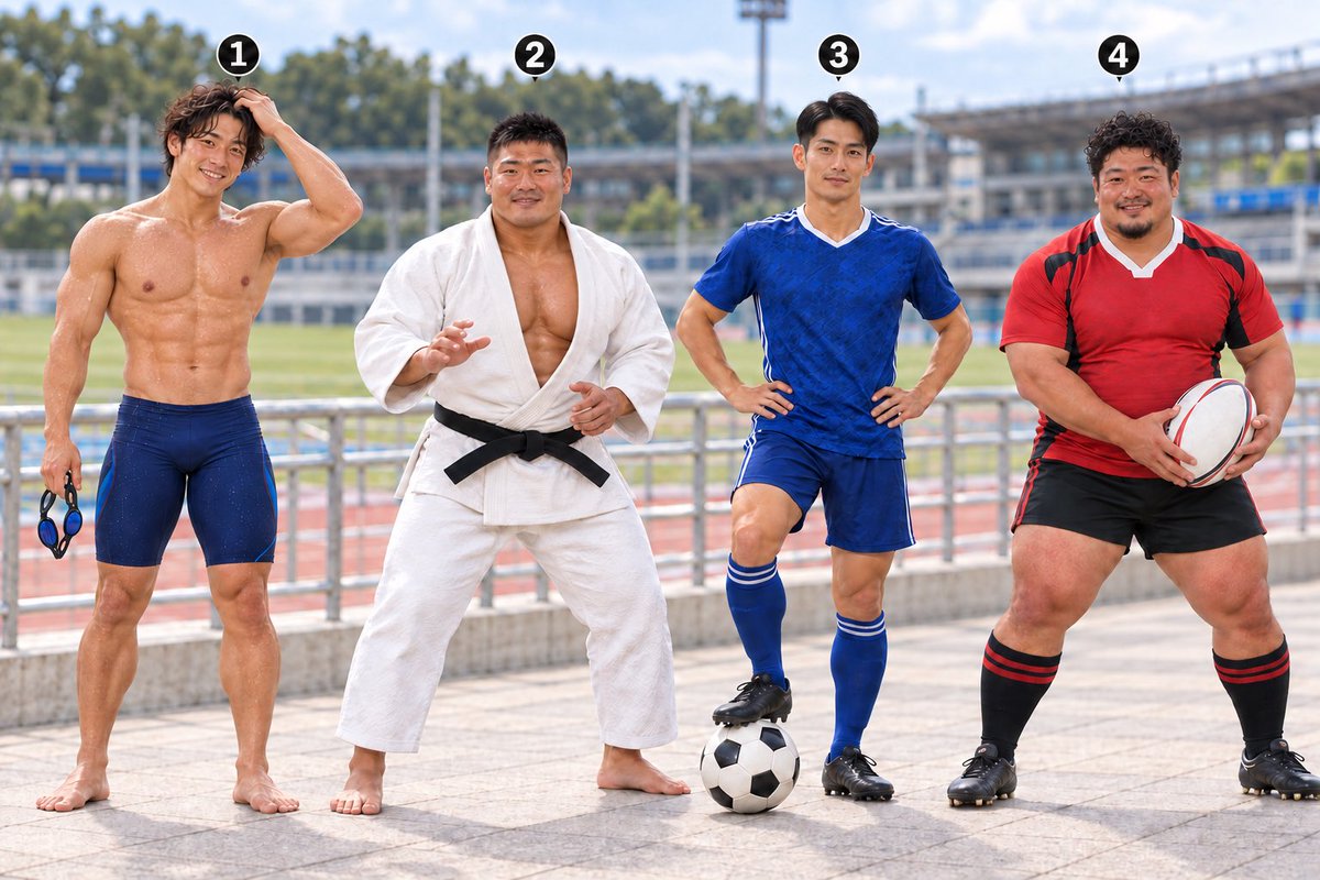 fashion_akanuke's tweet photo. ① 水泳
② 柔道
③ サッカー
④ ラグビー
あなたのタイプは何番？👀
リプ欄で教えて！👇

#筋肉 #筋トレ https://t.co/m3SfHvdiUv