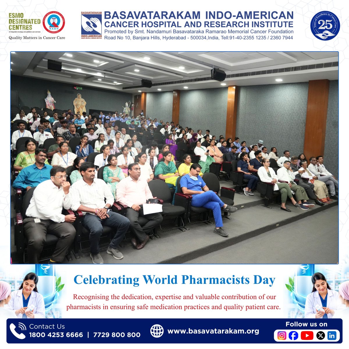 basavatarakam's tweet photo. Our sincere appreciation to every pharmacist for their dedication and expertise.

Happy World Pharmacists Day! 💊 (3/3)

#WorldPharmacistsDay2026 #MedicationSafety #PatientCare #ClinicalPharmacy #BIACHRI https://t.co/TuKAn8MKYq