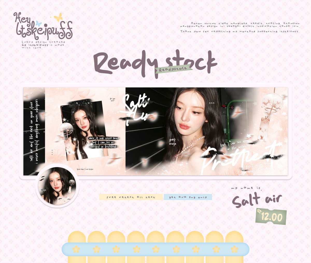heyitskeipuff's tweet photo. Help repost plisss, thank you so much🥺

Aku punya ready stock layout zhang ruonan, xu ruonan, &amp; minju illit yang bisa langsung kamu take sekarang!!

 #zonauang https://t.co/p0ae1uvSEU