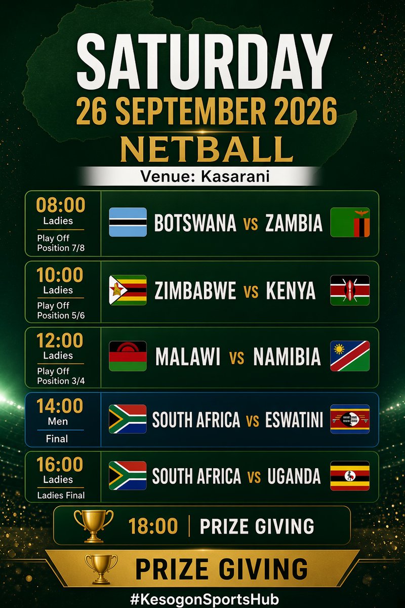 KaishaGil's tweet photo. 🔥🏐 Tujaze stadi pale Kasarani! 🇰🇪
Hot netball fixtures are expected at Kasarani today. 🔥🏐
Come through, support the teams and enjoy the action!
#Netball #Kenya #Kasarani https://t.co/TaOYpPsU9e