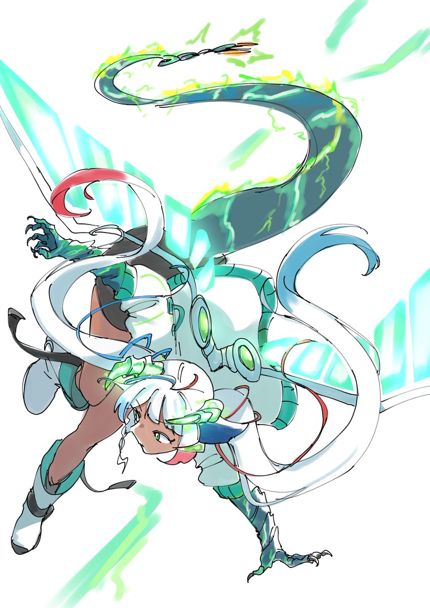 a_sanagi_Aki's tweet photo. 電気タイプドラゴン娘ざつがき https://t.co/U0OGEHHAnG
