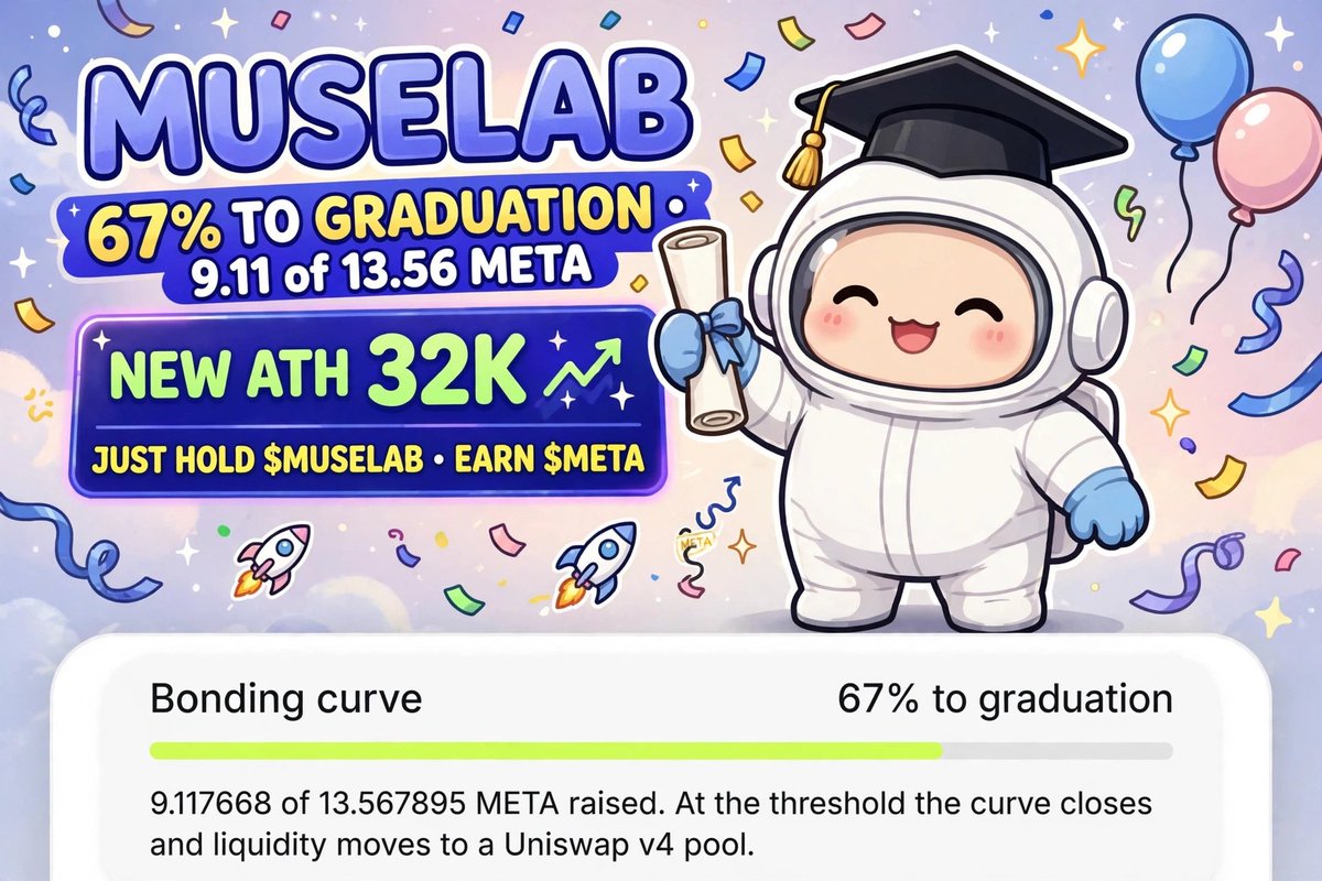 MuselabRH's tweet photo. MUSELAB
67% TO GRADUATION
9.11 of 13.56 META

NEW ATH 32K ↗️

JUST HOLD $MUSELAB • EARN $META

https://t.co/a124soqjOd

$MUSELAB https://t.co/PKi5BElLW7