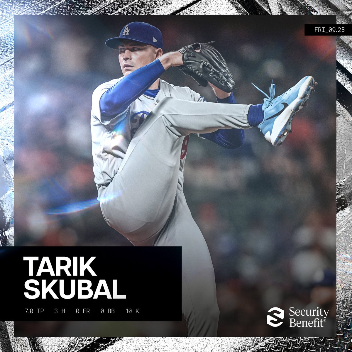 Dodgers's tweet photo. Absolute dominance from Tarik. https://t.co/cZfdGPGz0f