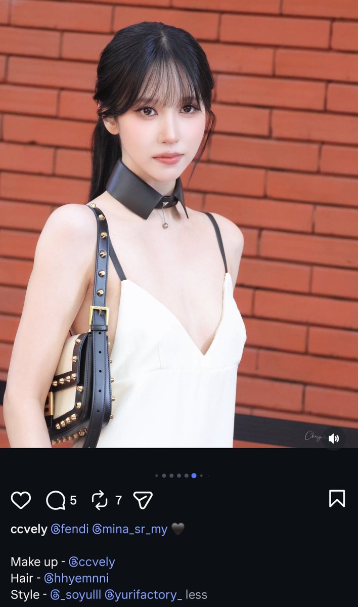 godmitzu's tweet photo. Thank you YURI FACTORY for styling Mina in the FENDI collar and dress! https://t.co/Nb3YVhB1yF