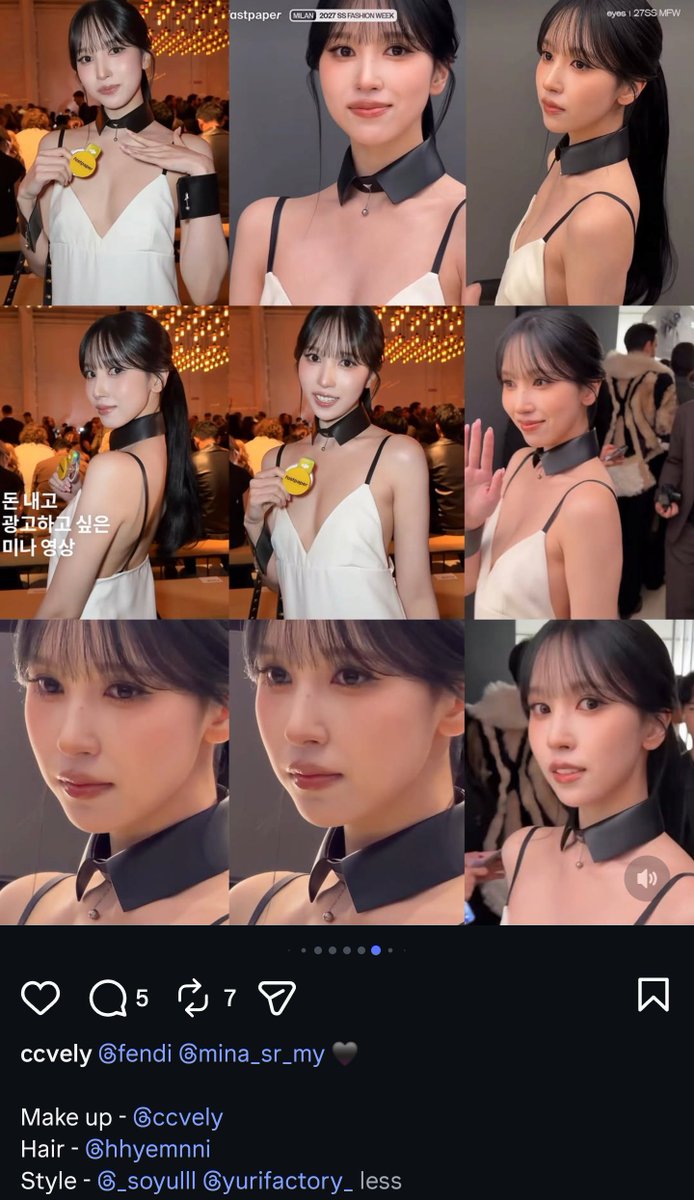 godmitzu's tweet photo. Thank you YURI FACTORY for styling Mina in the FENDI collar and dress! https://t.co/Nb3YVhB1yF