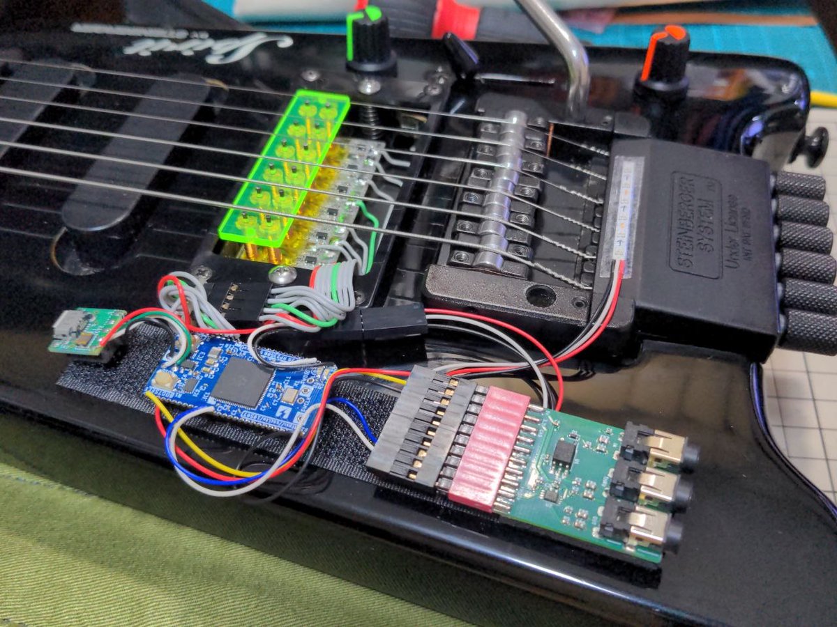 root_ab's tweet photo. 多少の誤検知があるけどMIDIギターができた https://t.co/X0xytE2Vqa