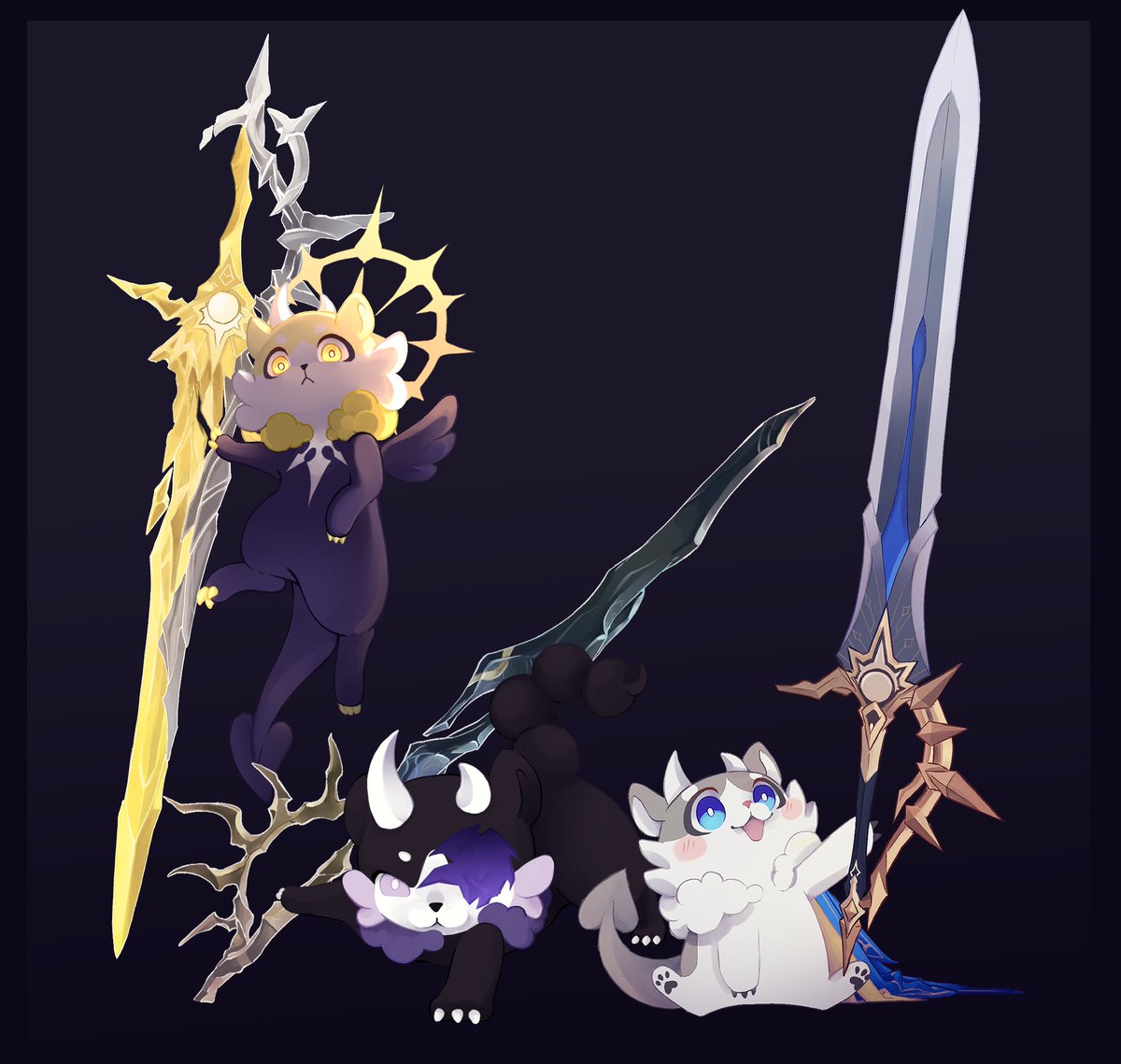 A_Setth's tweet photo. Finally I finished all of the tiny Phai-chans, I also did stickers of the 3 of them. I put them in my ACGgoods shop!

#Phainon https://t.co/bniEuPwSB1