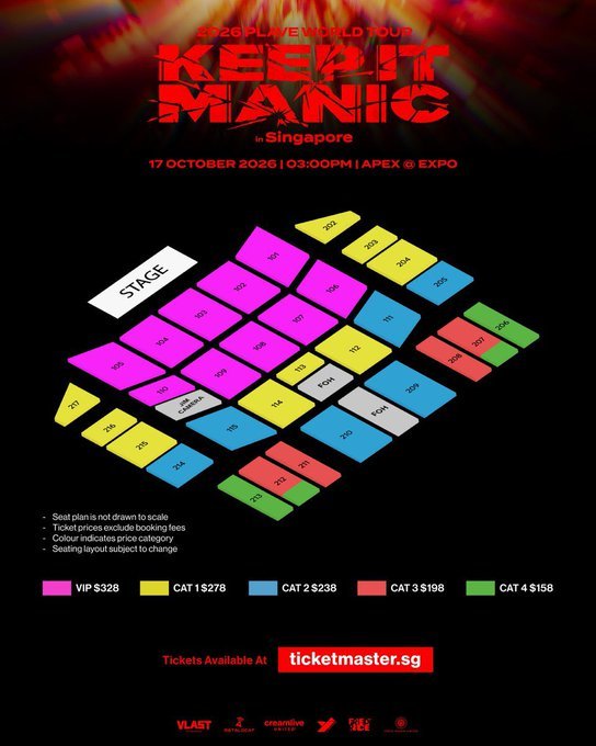 celineticke4's tweet photo. 🎟️🎟️
2026 PLAVE World Tour [KEEP IT MANIC] in SINGAPORE 🇸🇬

📅  17 October 2026 
⏰ (Sat)3PM
📍 APEX @ EXPO

💜VIP(102)
✔️Front row

📩Dm

#PLAVE #플레이브 #YEJUN
#2026_PLAVE_World_Tour
#KEEP_IT_MANIC
#KEEP_IT_MANIC_in_Singapore
#2026_PLAVE_World_Tour_in_Singapore https://t.co/g6dNXXG8ql