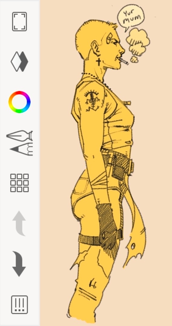 sensible_dude2's tweet photo. Quick TG doodle before bed https://t.co/MRhigRjTT5