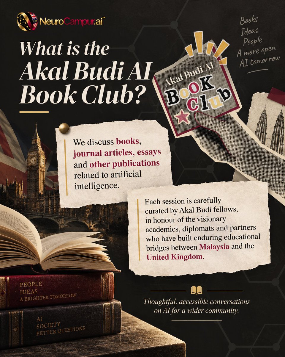 NeuroCampur's tweet photo. Some ideas deserve more than a quiet read. They deserve a conversation.

Akal Budi Book Club begins with our Fellows, creating a space to read, reflect and exchange perspectives.

For now, the first chapter belongs to them. Soon, we’ll open the conversation to the public. https://t.co/jGE1n1dFIR