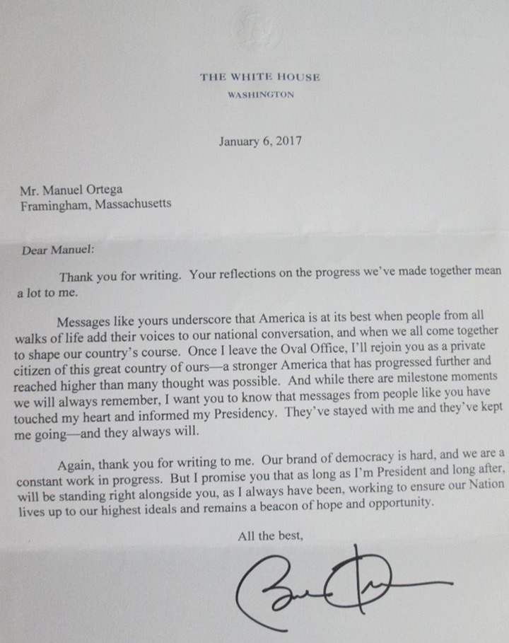 TraciPeddie's tweet photo. Seven years ago today, Barack Obama replied to a letter I sent him near the end of his presidency. It was an unexpected surprise and a great honor. Thank you, Mr. President! https://t.co/p8UovQFpVa