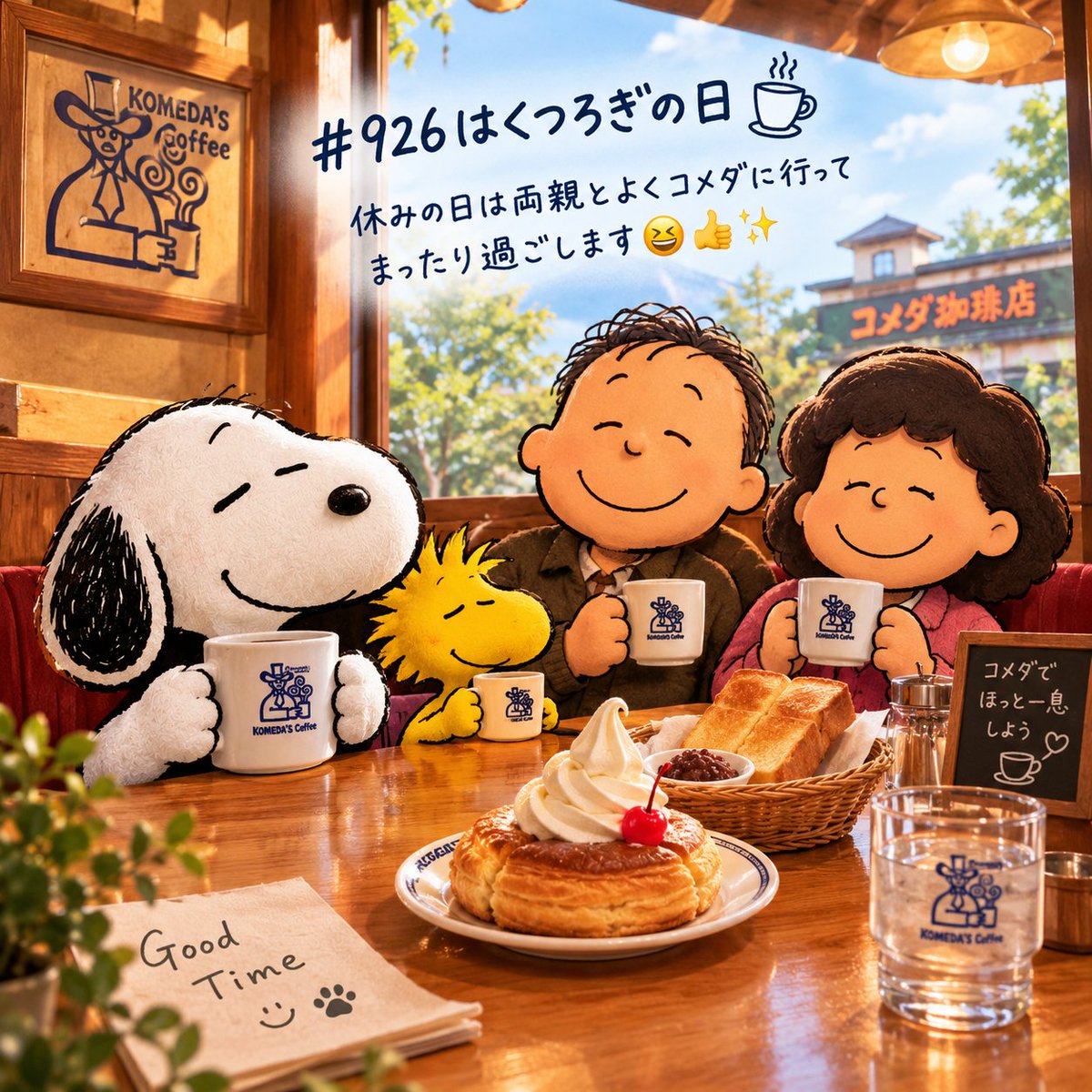 ParodySnoopy's tweet photo. コメダでほっとひと息☕️🐾

#926はくつろぎの日 https://t.co/XsrlJ4CbeH