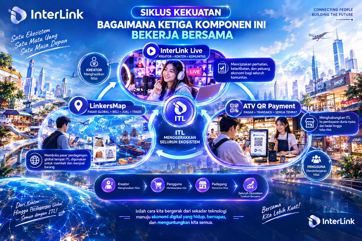 Andre_InterLink's tweet photo. 💎 DARI DIGITAL MENJADI NYATA: INI BUKAN SEKADAR PEMBARUAN — INI PERUBAHAN
Minggu ini dan minggu depan, kita meluncurkan langkah yang mengubah segalanya:
- InterLink Live
- ATV QR Payment
- LinkersMap
#InterLlink #ITLG #ITL https://t.co/XnzftqLYWR