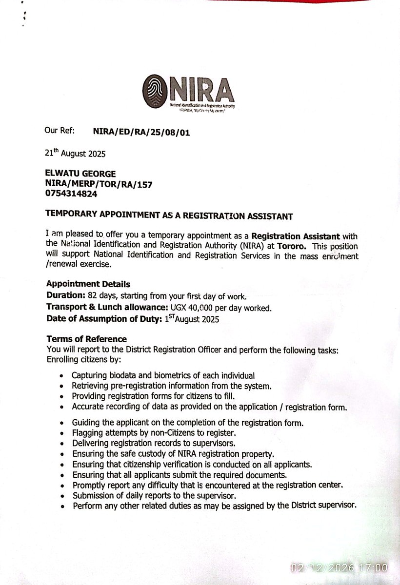 ElwatugLens15's tweet photo. @Oquals @mkainerugaba This is the first appointment where I wasn't paid for August https://t.co/BNdzPX6M4B