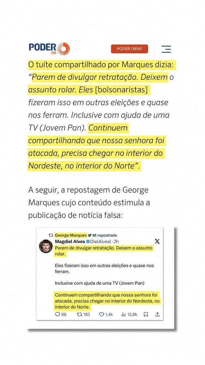 fenixb22's tweet photo. George Marques, coordenador de Estratégia e Informação da Secom de Lula, repostou uma publicação de Magdiel Alves que incentivava a circulação do boato sobre Nossa Senhora Aparecida: “Continuem compartilhando que nossa senhora foi atacada, precisa chegar no interior do Nordeste, no interior do Norte.”

O boato associa Flávio Bolsonaro a um projeto de 2007, apresentado pelo então deputado federal Professor Victório Galli (PMDB-MT), que propunha mudar a referência à padroeira do Brasil. Flávio não apresentou nem apoiou o projeto, que foi rejeitado em 2008.