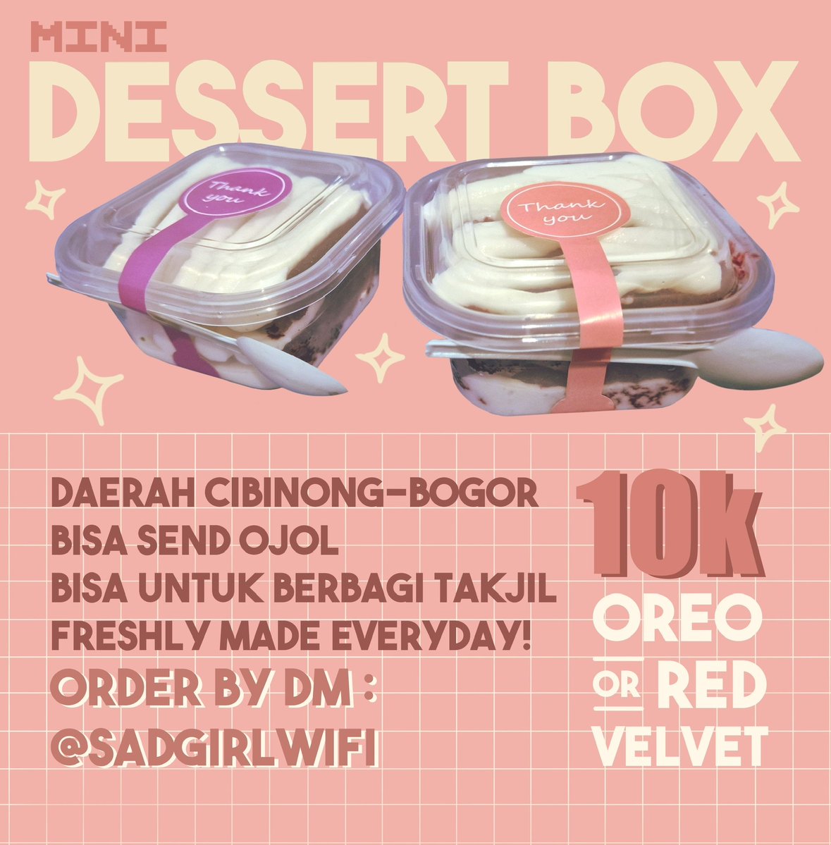 sadgirlwifi's tweet photo. Bismillah 🙏🏻
Help rt moots!
Aku butuh untuk tambahan uang makan sehari2 aku dan mamah 🙏🏻

Yuk yang mau beli untuk pribadi, berbagi takjil senin-kamis dan jumat berkah bisa langsung DM yaa 🙏🏻 https://t.co/4ysD4EcNv5