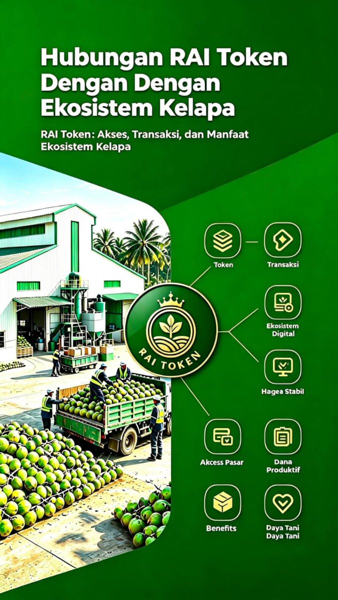 OyenMemeng's tweet photo. RAI Token itu proyek crypto yang dibuat oleh PT Royal Agro Industri  sendiri.

PT Royal Agro Industri (RAI) = induknya
Bisnis real: pabrik kelapa di Lampung &amp; Samuda (Kalimantan Tengah) - lewat PT Samuda Coco Indonesia (SCI)sebagai pabrik pengolahan kelapa .
#RAIZEALYQUEST https://t.co/HiaKCerBW7