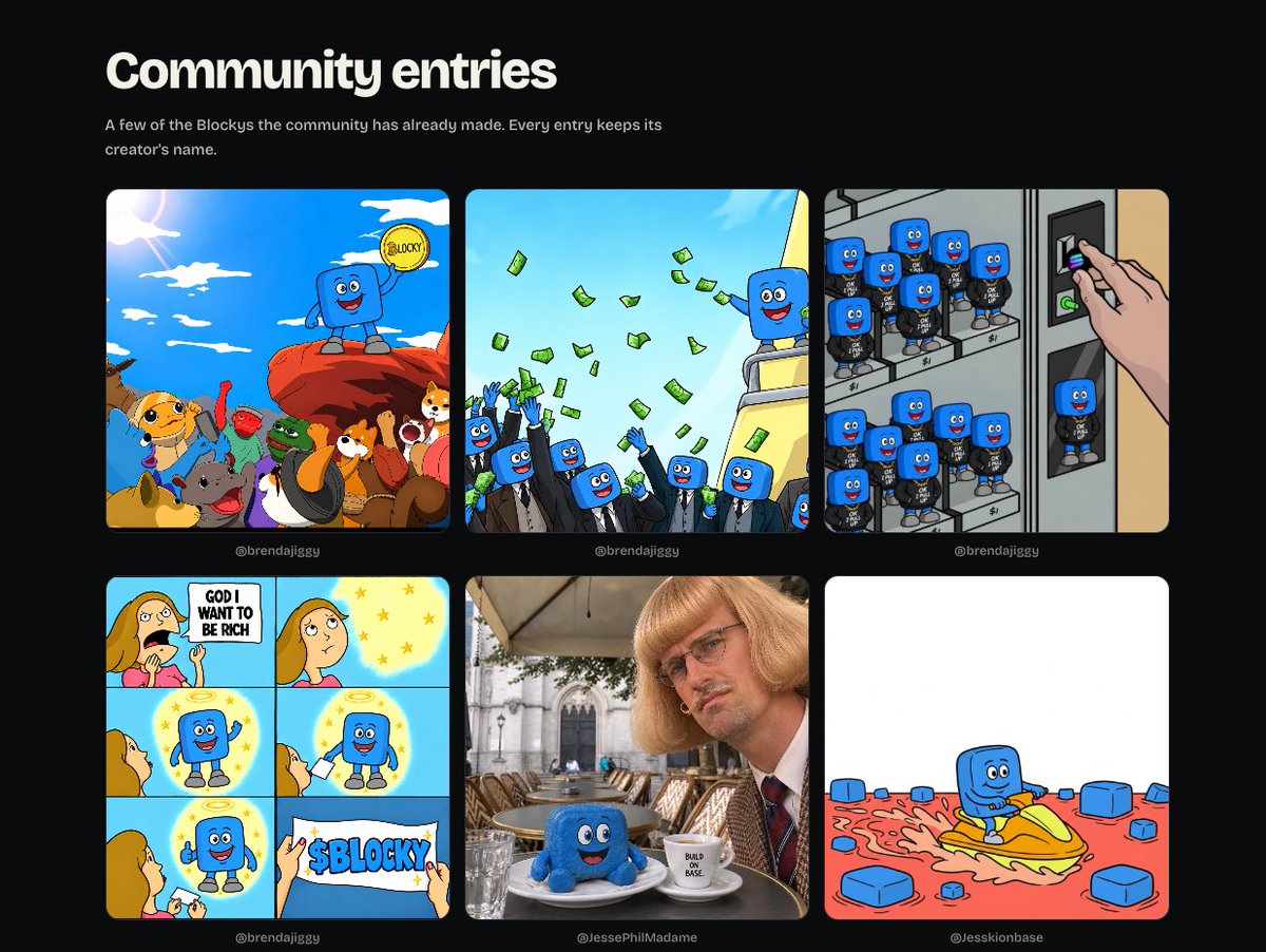 blockyonbase's tweet photo. gm 

the blockys are rolling in and I did not expect this many

artists across base are putting me everywhere, no theme, no rules, just their imagination

2,000,000 $Blocky across 4 winners. deadline oct 2, 22:00 GMT+7

QT the pinned post with yours to enter 👇 https://t.co/2NxHFW64az