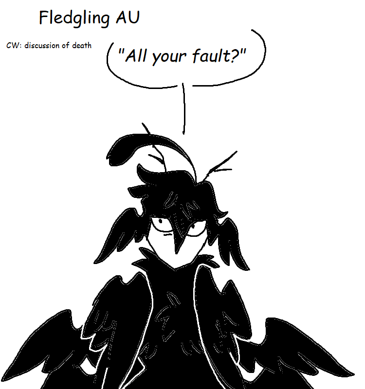 strandpeach's tweet photo. fledgling AU "all your fault?"
🧵(1/9)
CW: discussion of death

#fledglingAU #sfawtde #alternateuniverse #d3rlord3 #averythemayo https://t.co/NfXlrk6gRn