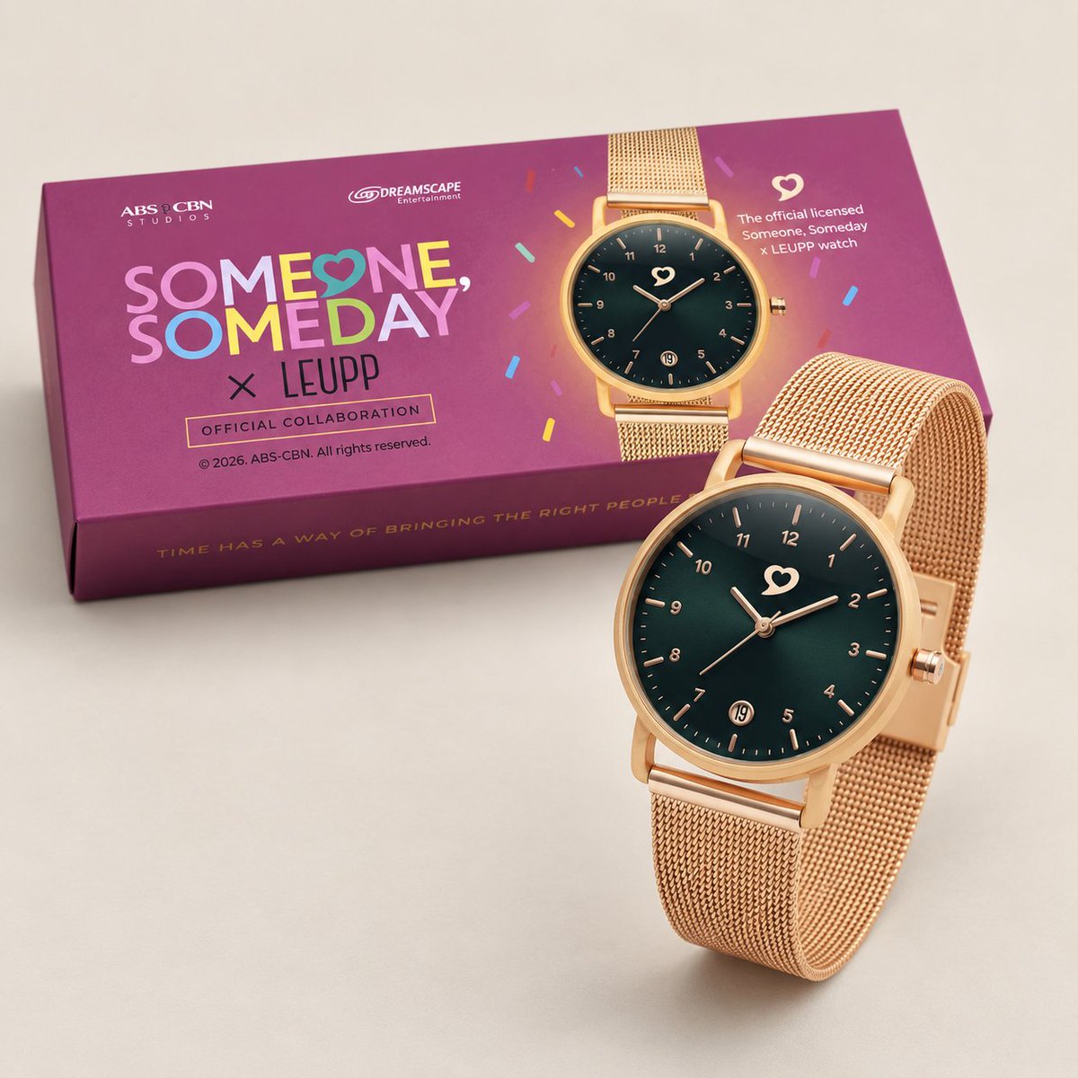ABSCBNpr's tweet photo. Time to make “Someone, Someday” part of your everyday. ⌚✨

The first-ever “Someone, Someday” x LEUPP collaboration is here! 💙 

#SomeoneSomeday #Dreamscape #ABSCBNLicensing #MerchandiseLicensing #LEUPP @DreamscapePH @leuppwatches https://t.co/ZGN4UVVppQ
