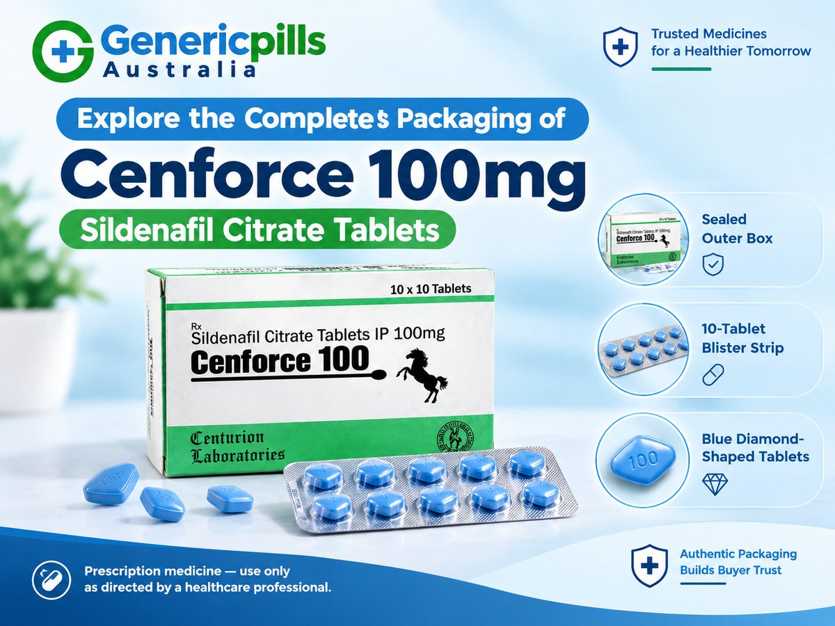 genericpillsau's tweet photo. Cenforce 100mg - Sildenafil Citrate Tablets https://t.co/GeMIeEU1VB