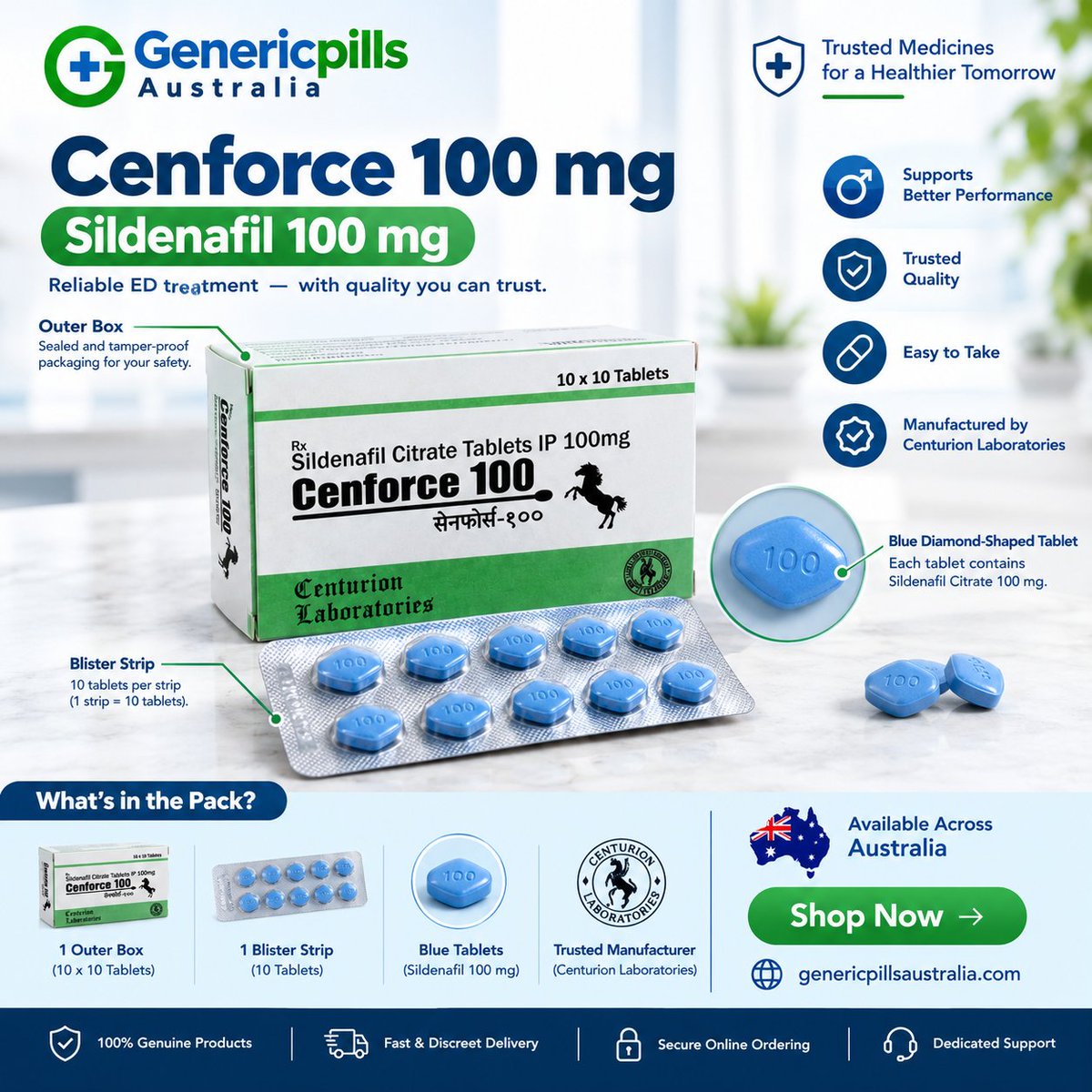genericpillsau's tweet photo. Cenforce 100mg - Sildenafil Citrate Tablets https://t.co/GeMIeEU1VB