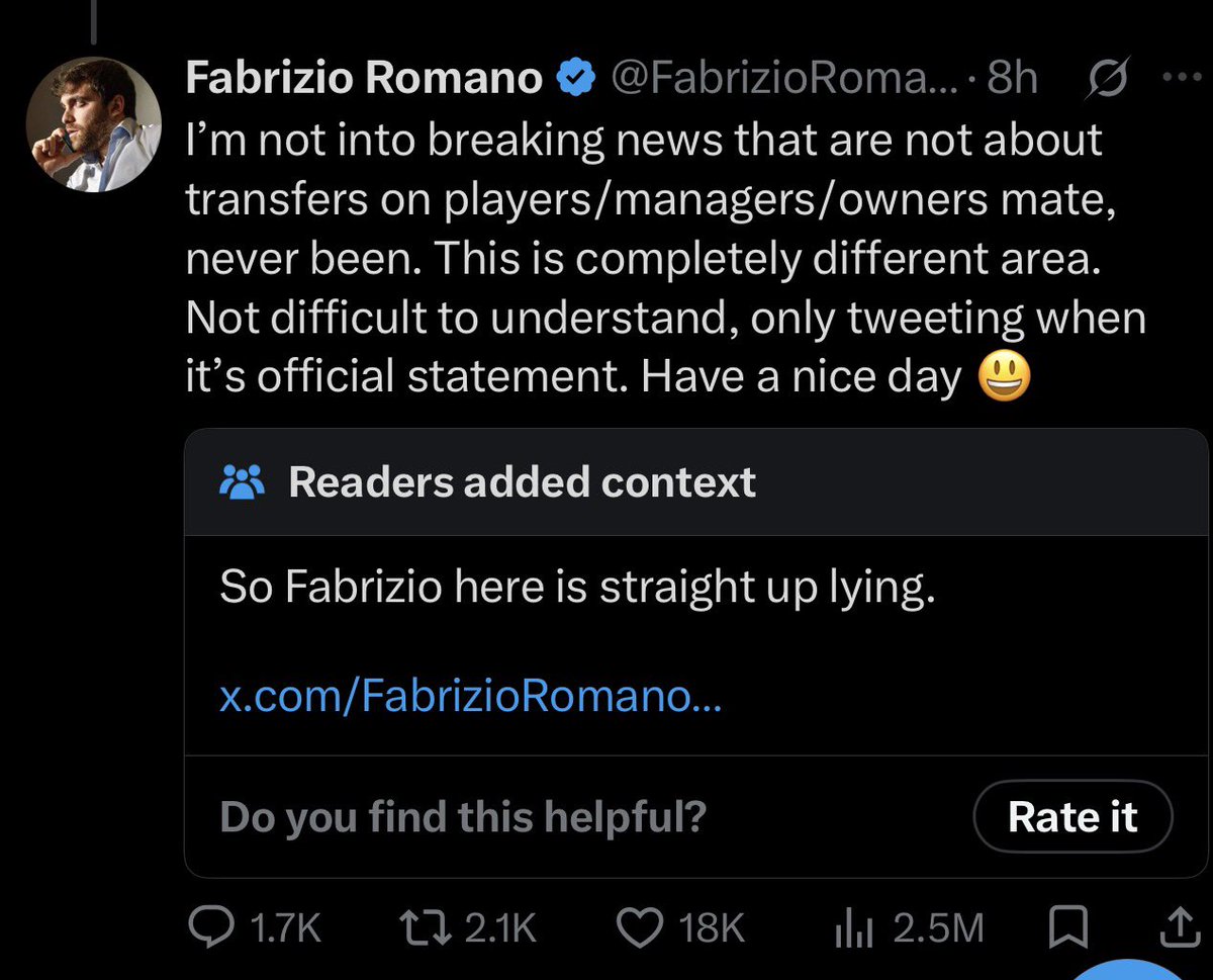 281024vini's tweet photo. @FabrizioRomano @BeanymanSports Honestly youre becoming annoying 👎 https://t.co/iqpI0escZg