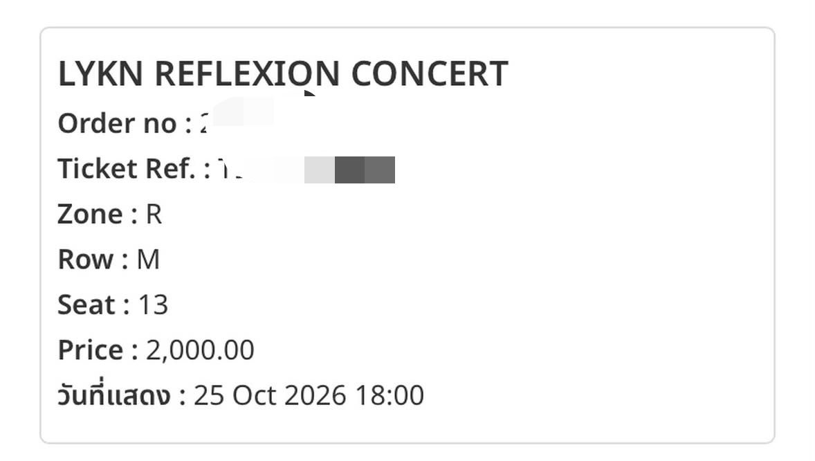 WinpxN6's tweet photo. WTS / ปล่อยบัตร

Zone R row M 25/10
บัตร 2000  ปล่อย 3300

- ไม่มีมัดจำ นัดรับตามแฟชั่น หรือตามแนวmrt สายสีชมพู

#LYKNReflexionConcert https://t.co/aQW6OZIGvj