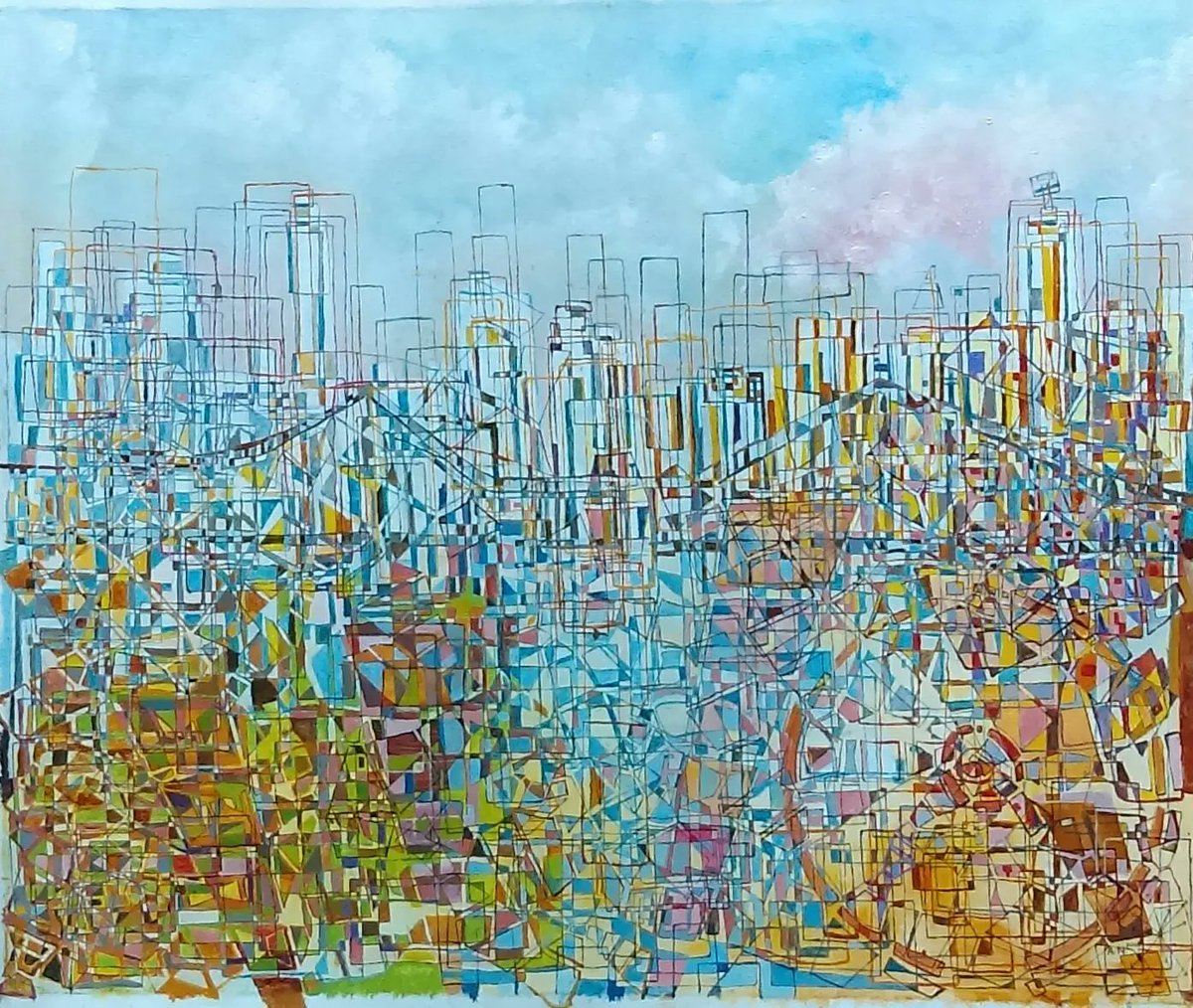 RodDonatelnfc's tweet photo. Sydney skyline, oil on canvas https://t.co/k5aIwIZsn7