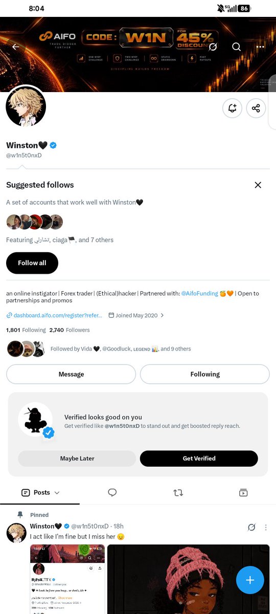 Spy_16_'s tweet photo. @The_Big_Sammie @AifoFunding @isaacoladipupo_ @TripAfx @w1n5t0nxD @Hameadoo44 @JummyJob @Zohaib_Fx425 @realkayode_ Done. 
@web3LEGEND5 @La_vi_da_loca81 @Haybee_Spike https://t.co/QnIDexfXvm