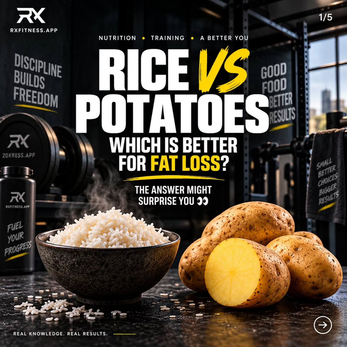 MelvaHandsb22's tweet photo. Rice or potatoes—which is better for fat loss? Neither is “bad. ”

Potatoes are lower in calories per 100g and highly filling. Rice is also an excellent carb source. What matters most is total calories, portions, protein, and consistency. Choose https://t.co/VMrUHOVBfW