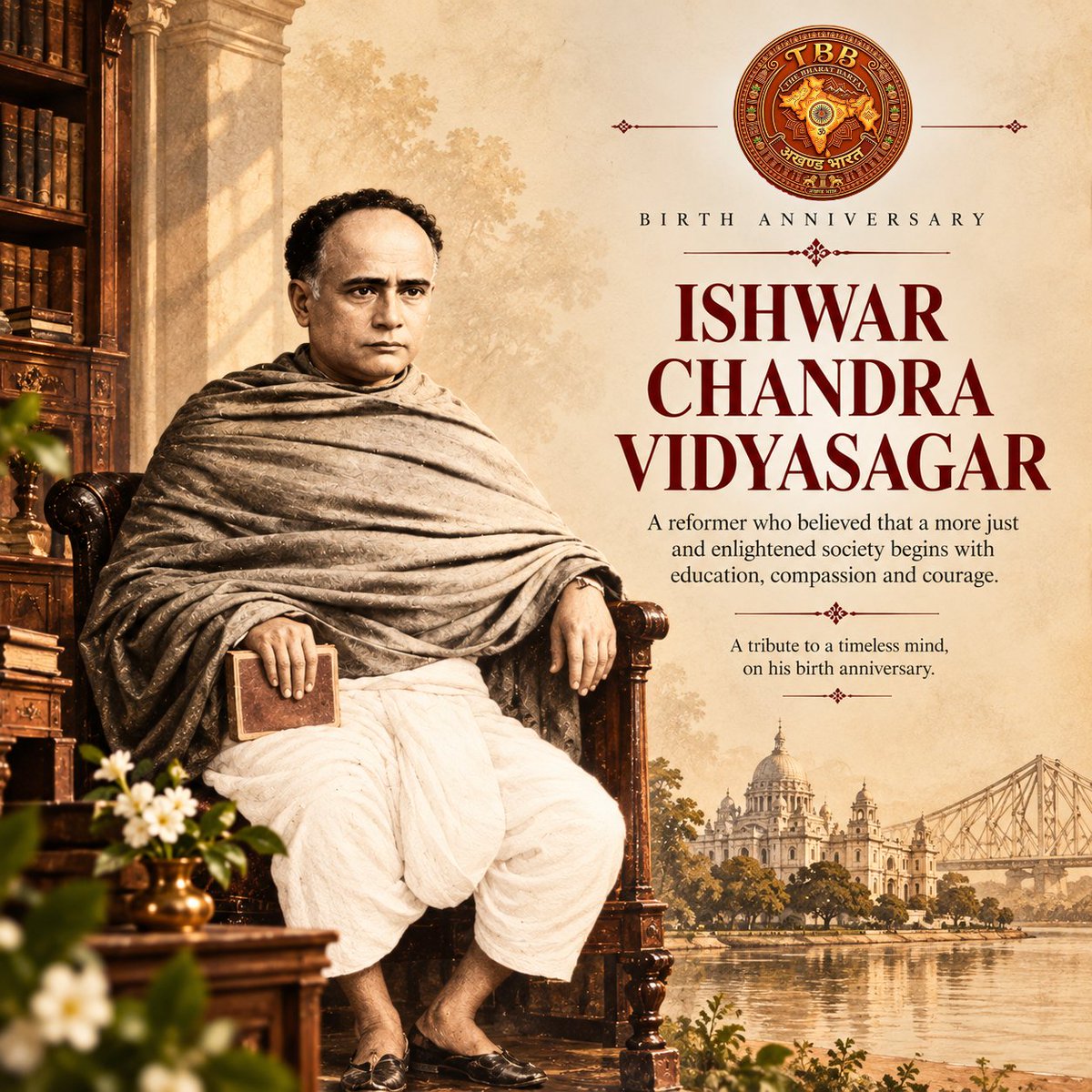 thebharatbarta's tweet photo. Remembering Ishwar Chandra Vidyasagar on his birth anniversary.
A life dedicated to education, reform and compassion.

His legacy reminds us that lasting change begins with courage, learning and humanity.

The Bharat Barta
Vande Mataram.
#TheBharatBarta #IshwarChandraVidyasagar https://t.co/c8yDprPlcr
