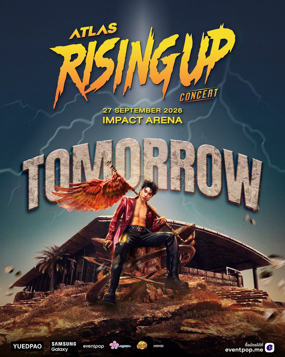 ATLASofficialTH's tweet photo. TOMORROW 🖤❤️

ATLAS: RISING UP CONCERT ✨
LIVE AT IMPACT ARENA

🎟️ TICKET PRICES: 5,600 / 5,200 / 4,600 / 4,200 / 3,600 / 3,200 / 2,600 / 2,200 / 1,600 BAHT
💳 AVAILABLE ON EVENTPOP
https://t.co/ClHdWsv5J6

📌 TICKET PRICES INCLUDE VAT BUT EXCLUDE THE PAYMENT GATEWAY FEE.
➤ (ราคานี้รวม VAT แล้ว แต่ยังไม่รวมค่าธรรมเนียมการชำระเงิน)

#ATLASRisingUpConcert
#ATLASconcert2026
#ATLASth #ATLAS_th