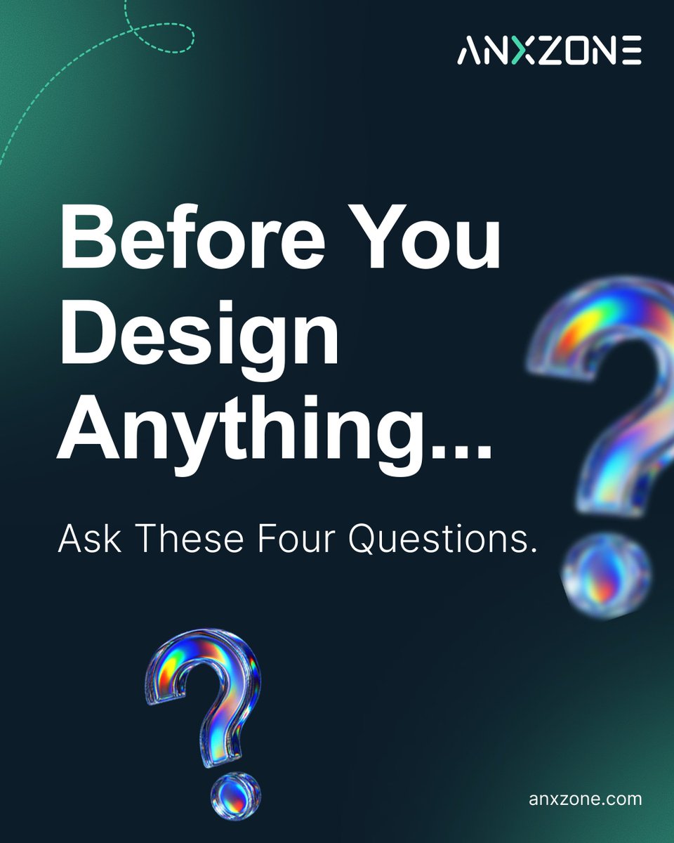 anxzonedesign's tweet photo. Most people open a design tool too early.
The strongest projects spend more time defining the problem than decorating the solution.
These four questions have become part of how we think before every project.
They're simple.
But they change everything.

#DesignThinking https://t.co/piTXXEfuwk