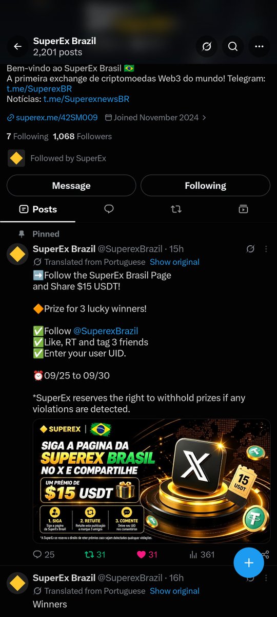 Su_Ru14's tweet photo. @SuperexBrazil Done✅ My superex uid :- 30889353

@MdAzibor12 @nusrat098 @MstSumaiya15 https://t.co/qjqfin2Wgb