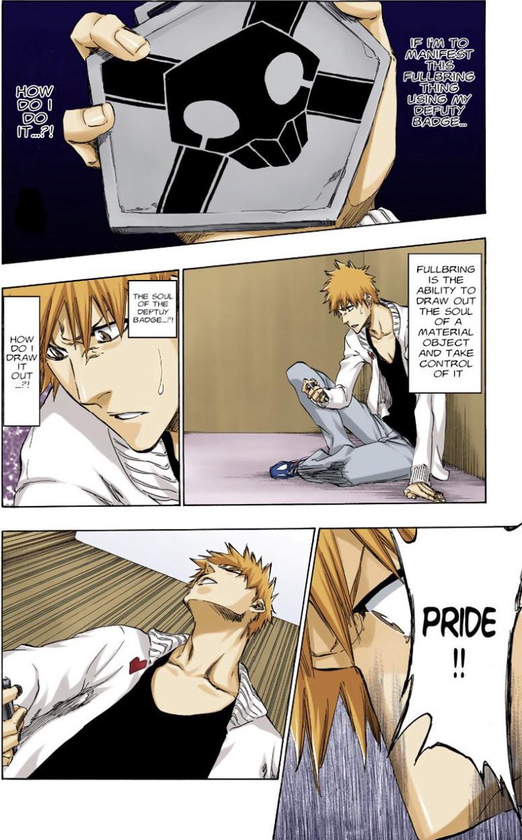 MintCookies16's tweet photo. During all those flashbacks Ichigo had where he felt pride at being a shinigami the only memory that unlocks the power of fullbringer for Ichigo is the memory of Rukia fading away (the theme of the arc) the wish in his heart to see her again with his own eyes.

Rukia not a sword. https://t.co/HYTFrvebGI