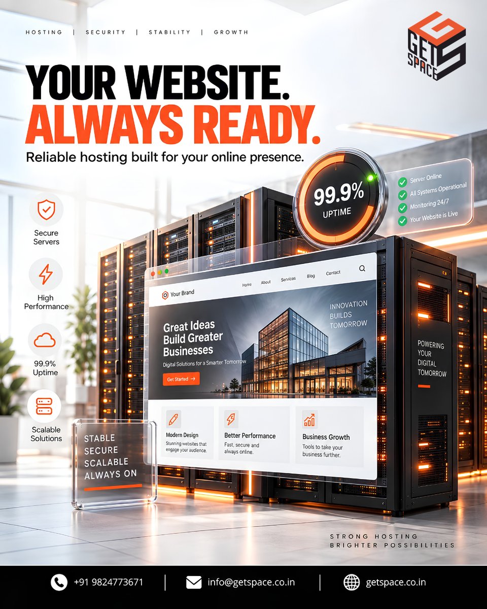 get_space's tweet photo. Your business deserves hosting you can depend on. Keep your website ready for your customers with reliable hosting and professional support from Getspace.

🌐 https://t.co/pAphjtiio5
📞 +91 9824773671

#Getspace #WebHosting #ReliableHosting #WebsiteHosting #Business #HostingIndia https://t.co/uaHTrDRO8b