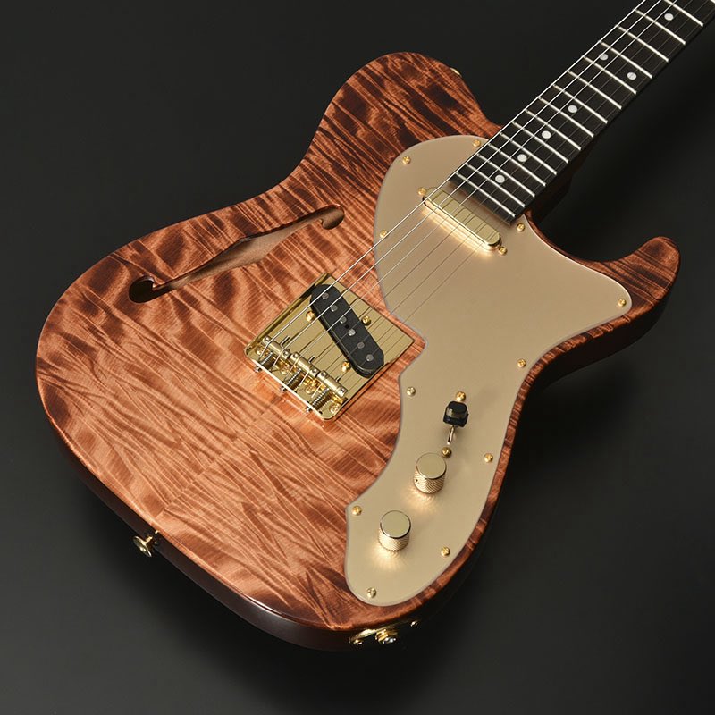 shinsyuguitar's tweet photo. MOMOSE MT-HOLLOW-Tochi/E G　RD-VGR-NB　S/N : 22904

ホローボディーのため2.83Kgという軽量化を実現した信州ギター祭り2026SHOWMODEL

Body Top : Flame Tochi
Body Back : African Mahogany2P
Neck : African Mahogany
Finger Boad : Ebony https://t.co/ODJ1BJ4ERk