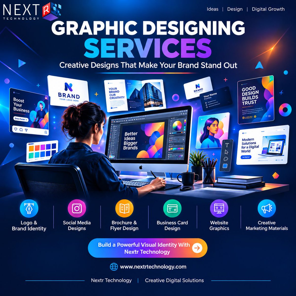 NextrTechnology's tweet photo. 🎨Creative Designs That Make Your Brand Stand Out!

✨ Build a powerful visual identity with Nextr Technology.

🌐 https://t.co/AVOjAq2OiR
📧 info@nextrtechnology.com

#GraphicDesign #BrandIdentity #CreativeDesign #DigitalMarketing #NextrTechnology https://t.co/eHXQc1khMa
