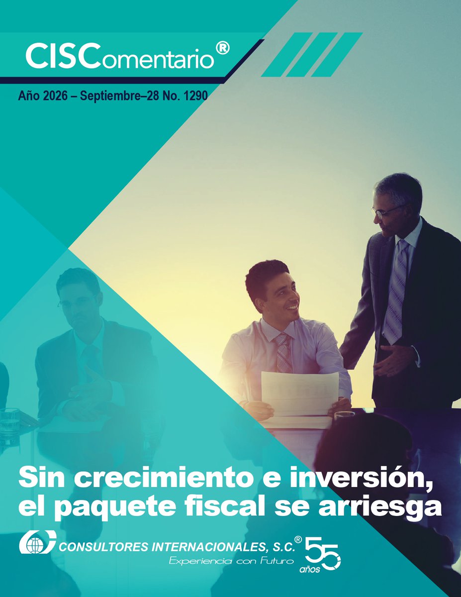 CISC_SC's tweet photo. 📊 Paquete Económico 2027: recaudar más sin frenar el crecimiento Elevar la recaudación sin presionar la liquidez ni desincentivar la inversión será clave. El reto: ampliar ingresos sin cargar el costo a quienes ya cumplen. 🔎 https://t.co/93mBukt1YA  #PE2027 #PolíticaFiscal https://t.co/5VZejvtM7q