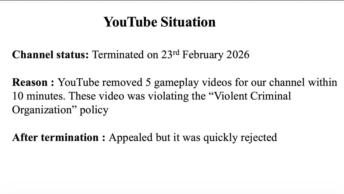 kevinkwok8312's tweet photo. @TeamYouTube, You can't continue ignoring my request; a genuine human review is needed to restore my channel. My YouTube channel was terminated by mistake. I've lost 10 years of hard work on this channel. I miss my channel terribly; it was very important to me. Thank you. https://t.co/pDTMlw5M5W