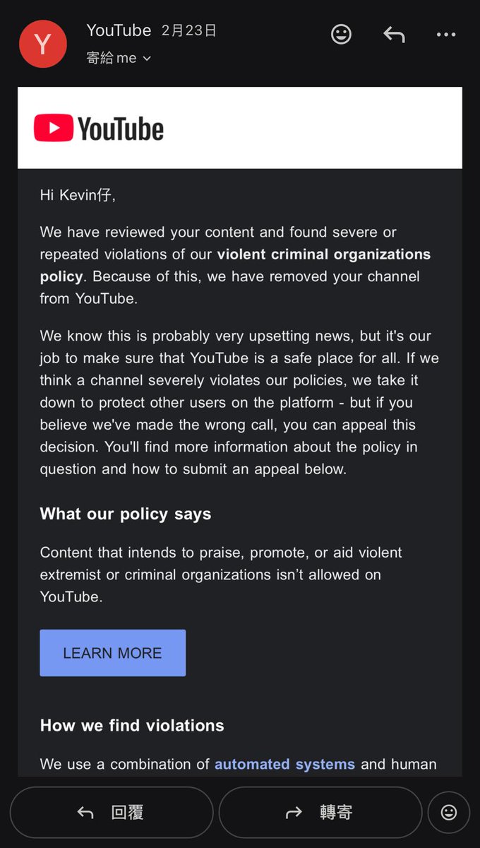 kevinkwok8312's tweet photo. @TeamYouTube, You can't continue ignoring my request; a genuine human review is needed to restore my channel. My YouTube channel was terminated by mistake. I've lost 10 years of hard work on this channel. I miss my channel terribly; it was very important to me. Thank you. https://t.co/pDTMlw5M5W