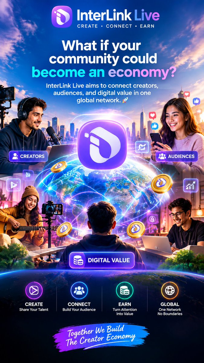shihab049's tweet photo. What if your community could become an economy?
InterLink Live aims to connect creators, audiences, and digital value in one global network. 

#InterLink #ITLG #ITL https://t.co/WjUFgznpUJ