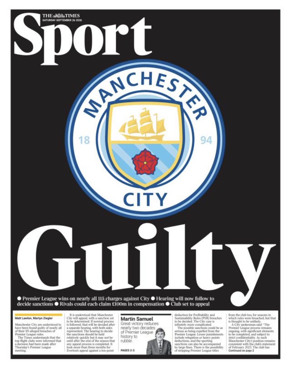 futbolgate_ES's tweet photo. #TheTimes Portada de la sección de Deportes de The Times:

“Culpable“ https://t.co/pFkopCvr8l