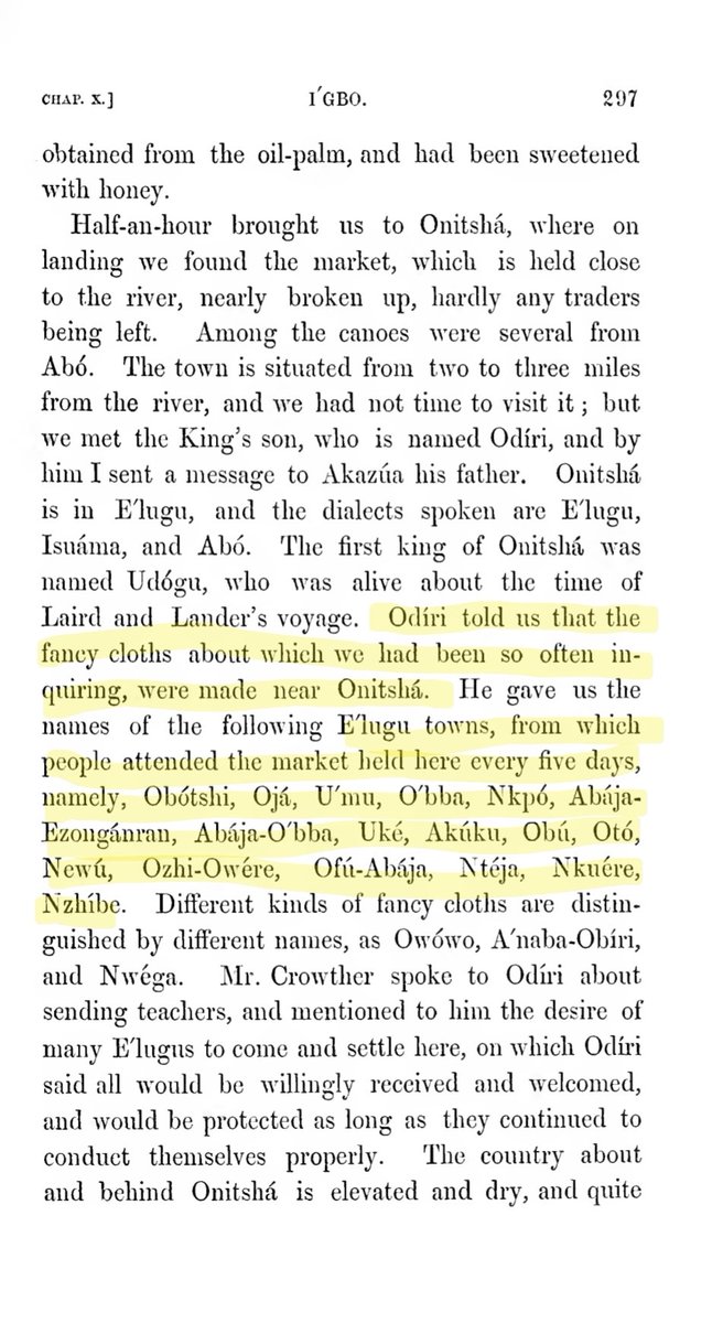 blackgoldIfy's tweet photo. Unfortunately for you, free education Yariba Ronu agbero, William Baikie and the six times sold Yariba slave you all love calling so much aka Crowther documented the clothing wore in Onitsha, how fancy it was, and who Onitsha reported as their trading Partners for it aka other Igbo group. This was written in 1854 by Baikie.

Additionally to that, Basden made video archives of Onitsha while he was there in 1930s. In that video archive, he gave us a view of everything he saw in Igboland. We saw women wearing their ICHAFU and other clothing.  Hence when posted on this app, it became video archives you inferiority complex Yariba Ronu Agberos tried to claim that Basden, despite never stepping one foot in your lands, misclassified Yariba community as "Yibo." When that didn't desperation didn't pan out, due to that desperate need to claim things as yours, you lots ignorantly tried to ascribed it as Niger-Delta, ignorantly stupid that both SE and SS were called Niger-Delta back then. Thus, it is your influence since it was Niger-Delta. Desperation.

Don't mistake us for your Yariba ancestors that Fulani clothed with Sahelian dressing.  You all renamed it and started arguing with everyone that it's your invention despite it being clear it's the Sahelian clothing that was traded throughout the whole of West Africa hence, every West African tribe wears it.