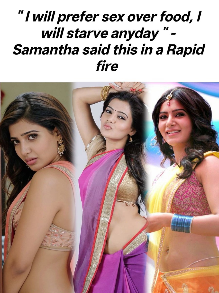 MsKodalu's tweet photo. Samantha Ruth Prabhu once responded to a rapid fire question of " Sex or Food, which is the one you can't avoid ? " in an online interview. https://t.co/TRMe2xADuu