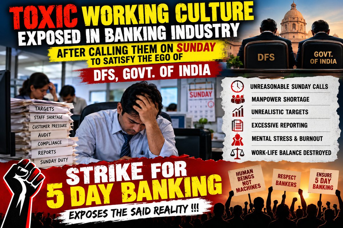 IdealBanker's tweet photo. #SundayBanking
#Bankers #DFS
#5DaysBanking @idesibanda @aiboc_in @DFS_India @FinMinIndia https://t.co/vjgH0fasoH