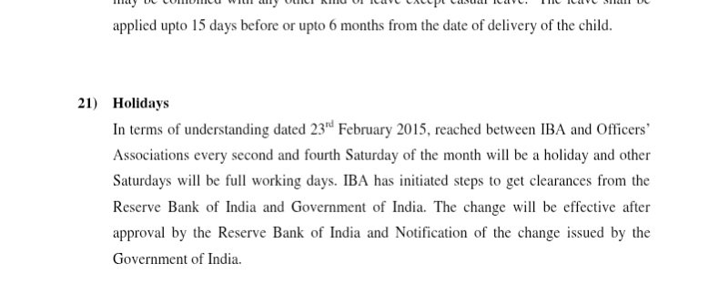 jitendramae's tweet photo. @idesibanda @IndianExpress Two Saturdays were declared holidays in 2015 through the similar process and mechanism, with IBA recommending the same to the Government, as agreed upon/Understanding reached in the Bipartite Settlement and Joint Note.👇 https://t.co/9ESfmf54Hd