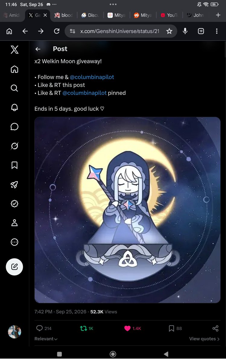 LinzerLune15's tweet photo. @GenshinUniverse @columbinapilot I hope I win ehe https://t.co/VTdEngdUtZ